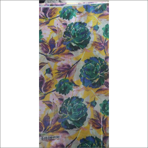 Digital Print Green Floral Fabric