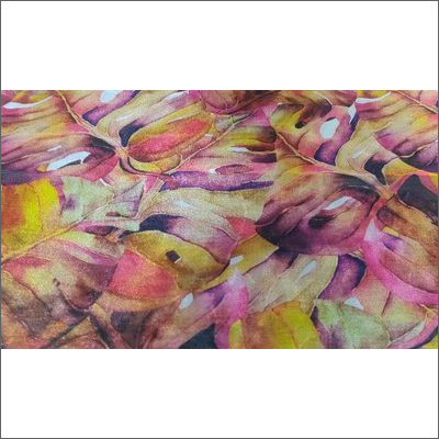 Light In Weight Yellow Organza Printed Fabric