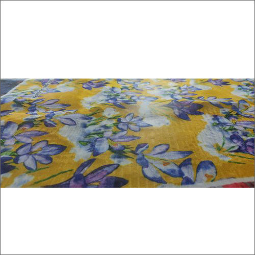 Yellow Floral Print Fabric