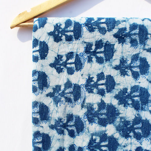 Indigo blue hand block print fabric