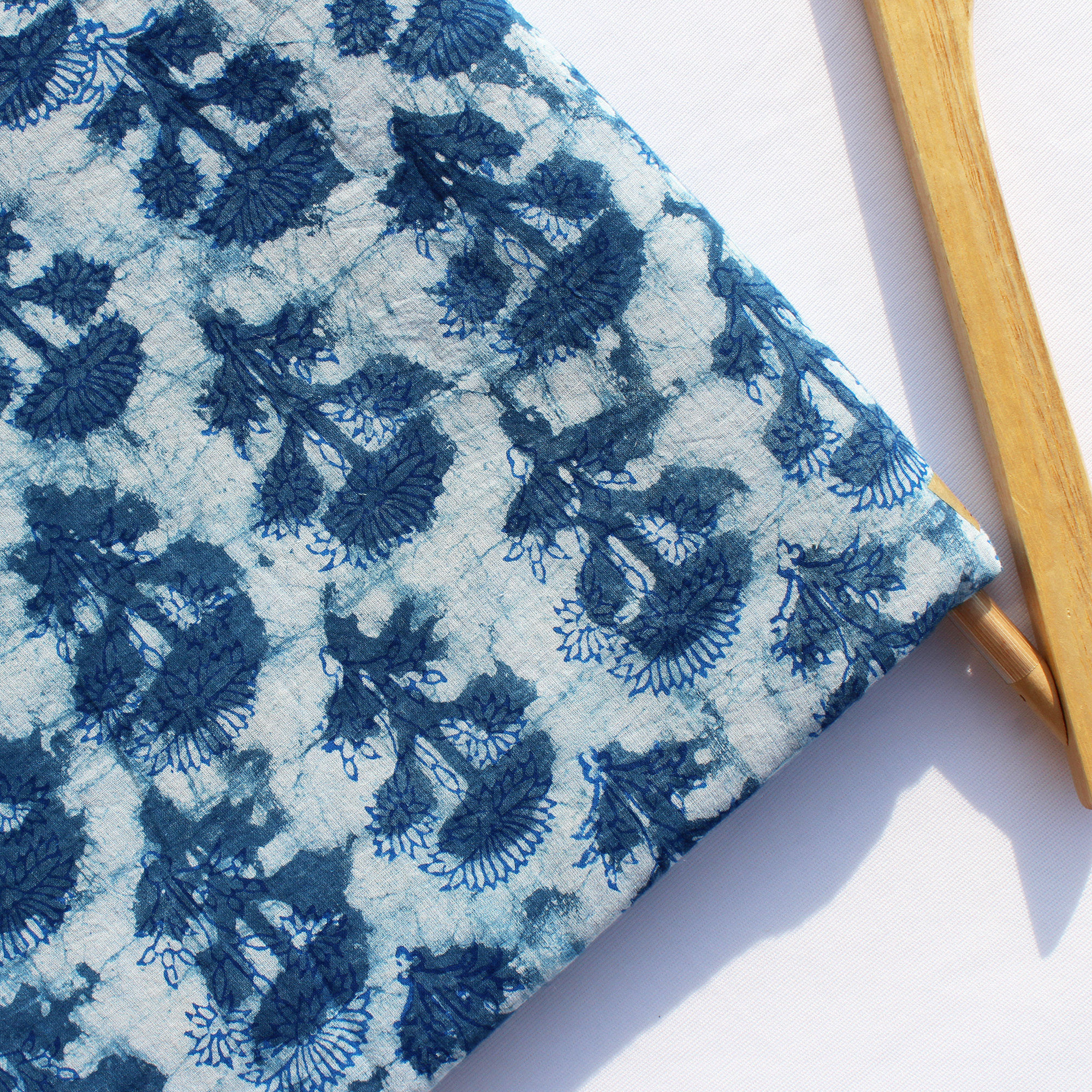 Indigo blue hand block print fabric