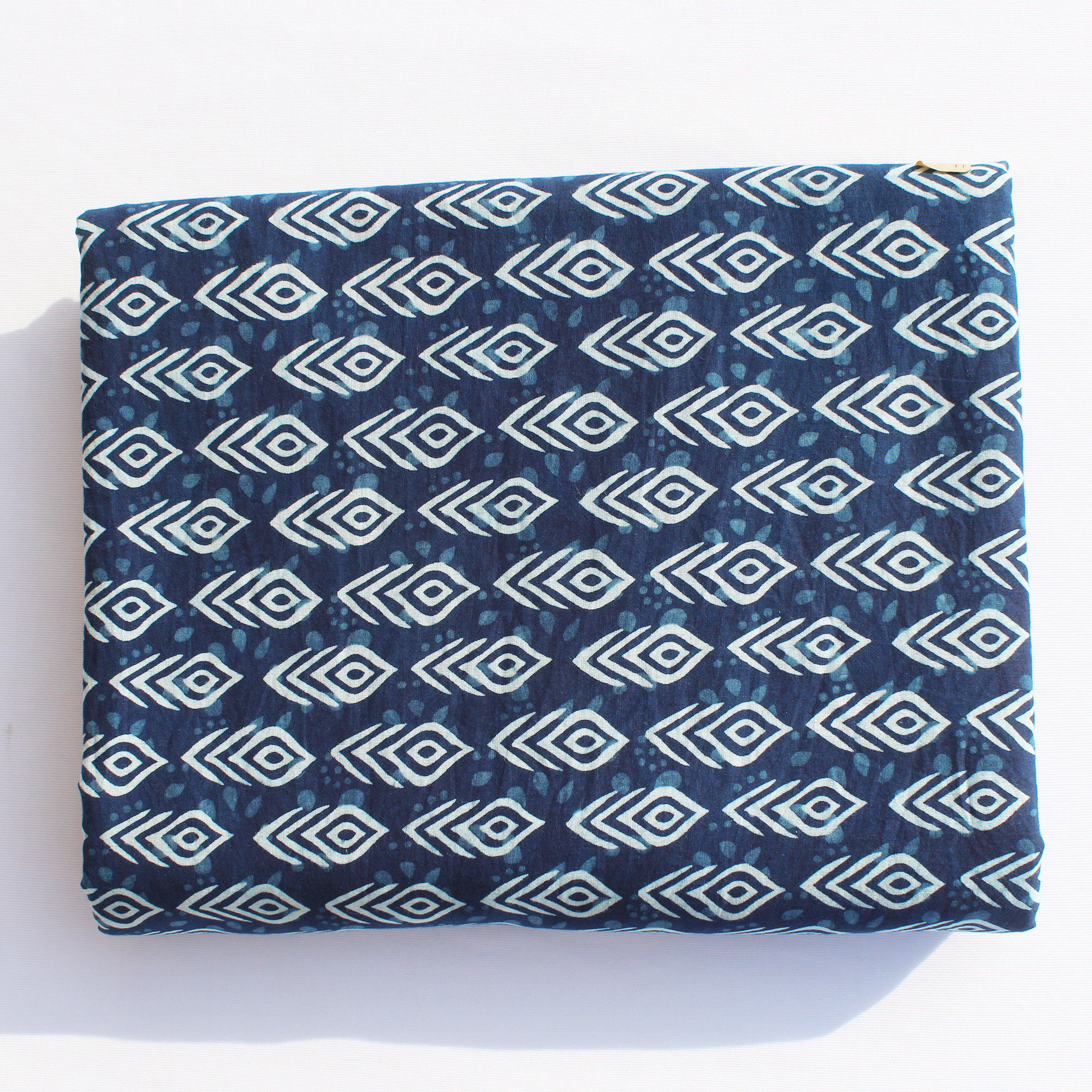 Indigo blue wing  hand block  print fabric