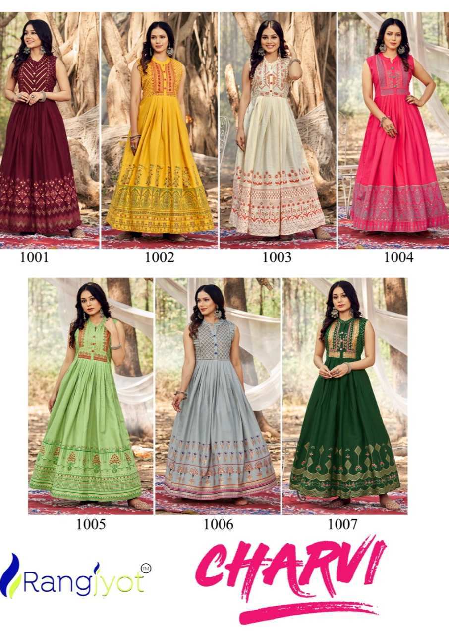 Rangjyot Charvi Cotton Two Tone Kurti Catalogue
