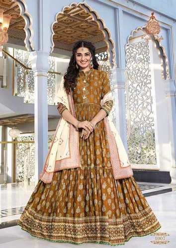 Fashion Hirva Vol 1 Rayon Gown With Dupatta Single Collection