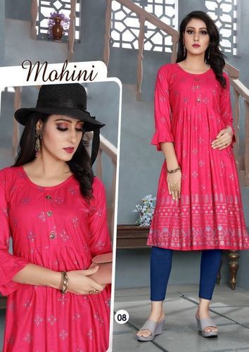 Mohini Straight Rayon Printed Kurti Catalogue Set