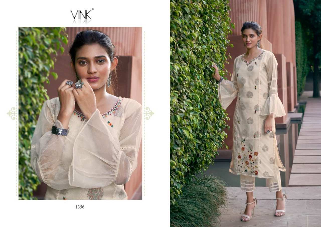 Vink Platinum Vol 2 Organza Kurti With Pant Set