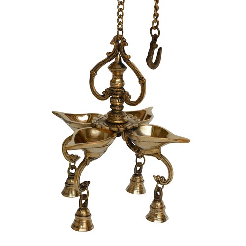 Hanging brass oil lamp  Metal decorative Religious Hanging diya