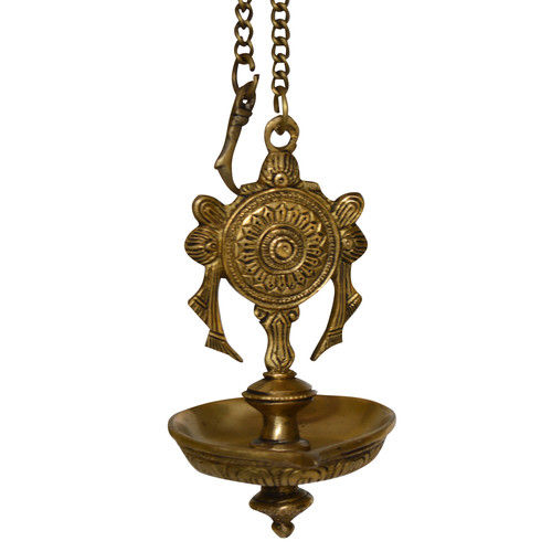 Chakra Design Brass Hanging Diya with by Aakrati Indian Handicraft Diya Handmade Lamp