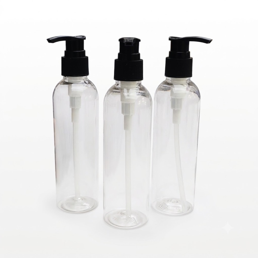 Avon Personal Care Pet Bottle 200ml - Plastic, 24mm Diameter, Amber, Black, Milky White, Green, Sky Blue, Yellow, Pink Colors | Multiple Cap Options: Flip Top, Screw Cap, Dispenser Pump, and More