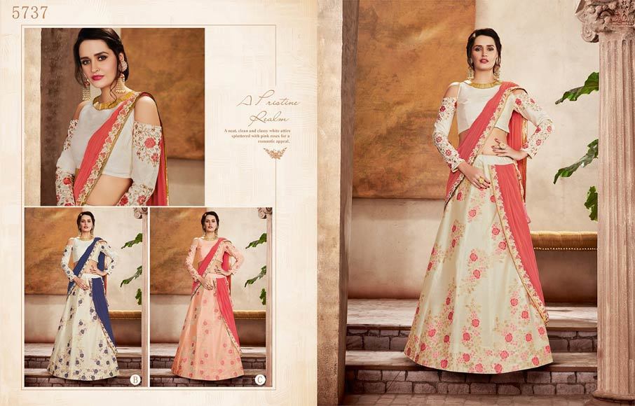 Amirah Satin Silk Lehenga Choli Catalogue Set