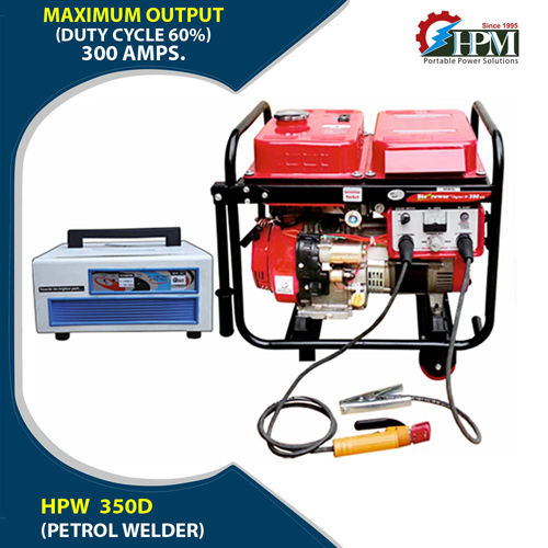 300 Amps - 9.KW Petrol Run Welding Generator  Model HPW-350D Recoil and Self Start