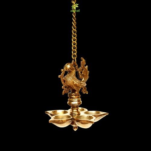 Polishing Peacock Design Brass Hanging Diya With By Aakrati Indian Handicraft Diya Handmade Lamp