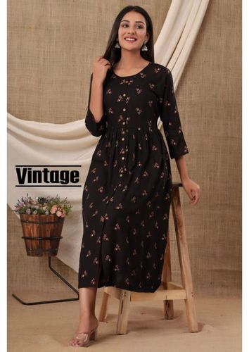 Vintage 8 Rayon Print Size Set Kurti Catalogue Set