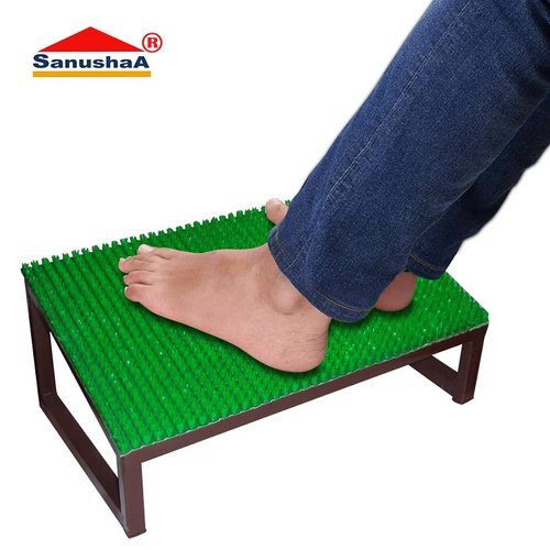 Sanushaa Metal Foot Rest With Artificial Grass