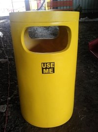 D12 FRP CYLINDRICAL DUSTBIN WITHOUT STAND