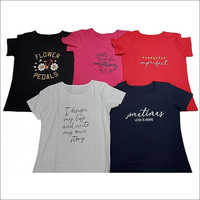 Girls Round Neck Printed T Shirt