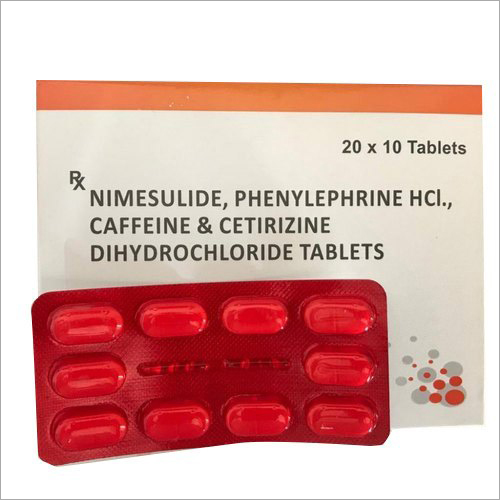 Nimesulide Phenylephrine HCL Caffeine and Cetirizine Dihydrochloride Tablet By SIPMAX PHARMA
