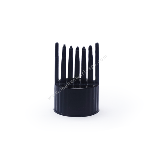 Black And White Hair Oil Comb Applicator Cap 24Mm