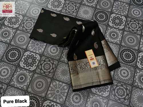kanjivaram soft silk saree black colour
