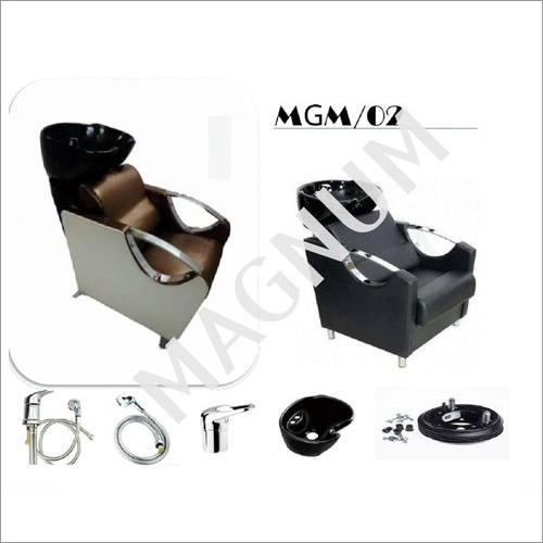 Leather And Stainless Steel Shampoo Chair Station