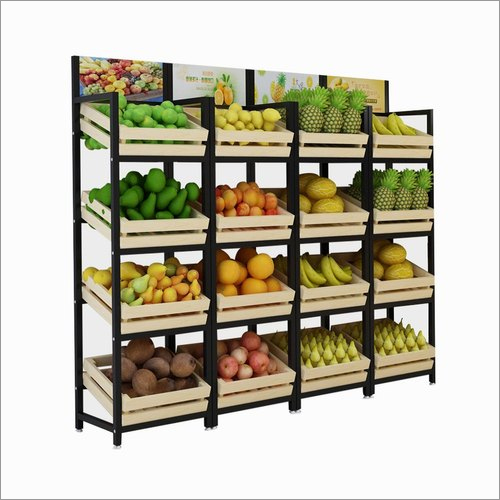 4 Layer Vegetables And  Fruit Display Rack Usage: Supermarket