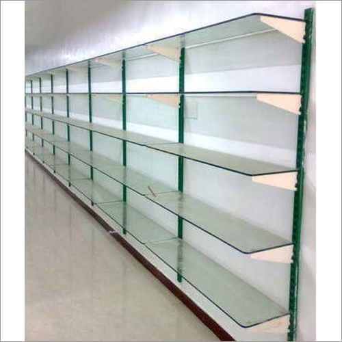 Glass Wall Mounted Display Rack Height: 6 Foot (Ft)