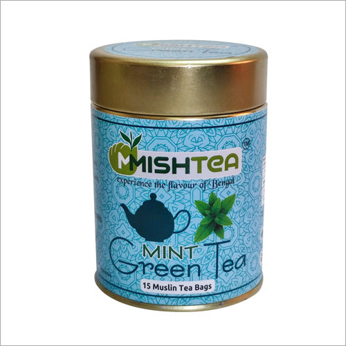 Black Mint Green Tea 15 Muslin Tea Bag