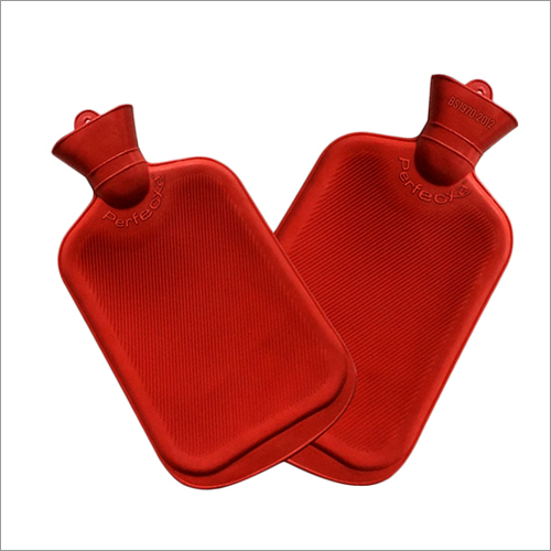 Rubber Hot Water Bottle - Rectangular, Red | Versatile Heat Retention for Cozy Comfort and Relaxation