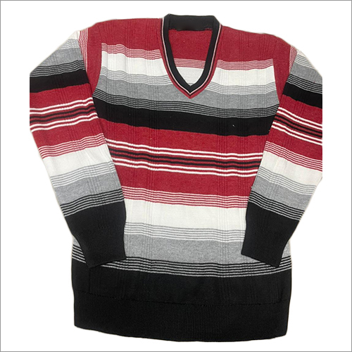 Multicolor Mens V Neck Sweater