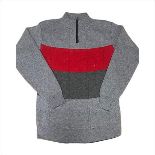 Multicolor Mens Half Zipper Sweater