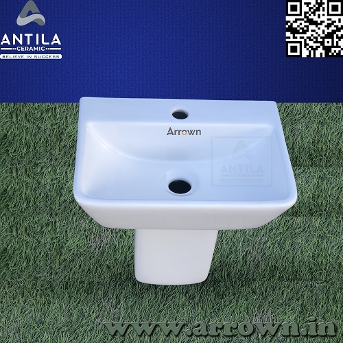Half Pedestal Ceramic Wash Basin
