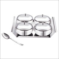 Stainless steel opal bowl with tray