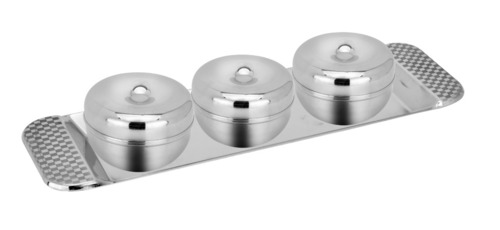 Stainless steel apple bowl 3pcs with tray