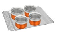 Sea Through Bowl 4 Pcs Steel Tray