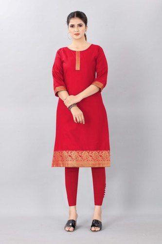 Multi Color Trending Cotton Plain Kurtis