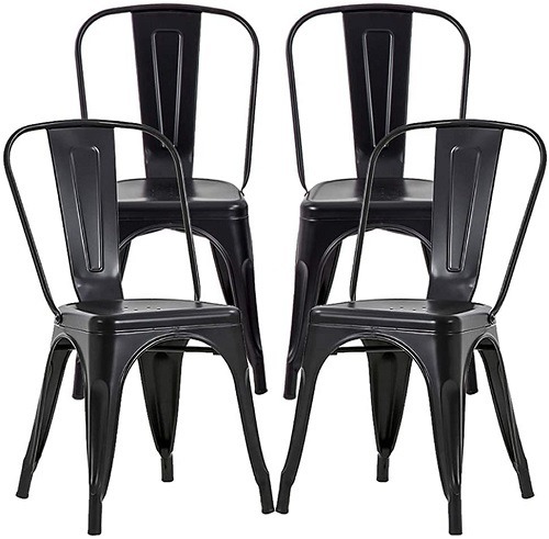 POwder coated metal chairs