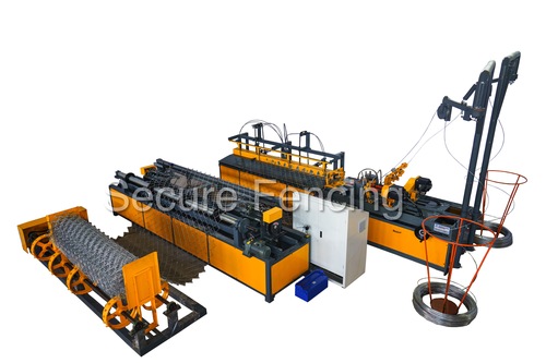 Double wire chain link fence machine