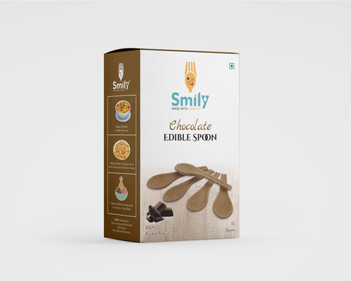 Polished 15 Pcs  Chocolate Edible Spoon
