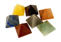 Seven Chakra Pyramid - Crystal Material, Varying Dimensions, Multicolor Design | 7 Pieces For Chakra Balancing And Cosmic Energy Alignment