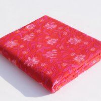 Floral  Barbie Pinkhand Block Print Fabric