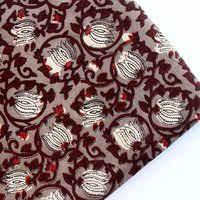 Hand Block  Burgundy Floral Print