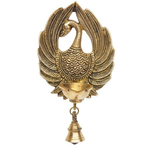 Wall bird diya with bells decorative for home and office wall and gift
