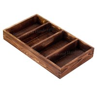 Burnt Pine Wood Partition Tray