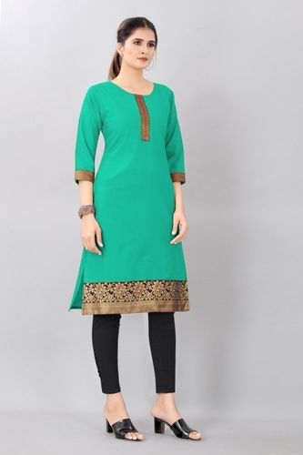 Multi Color Straight Cotton Trending Kurtis