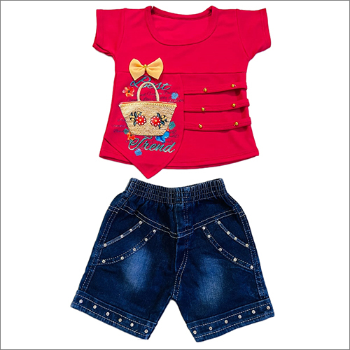 Girls Stylish Top And Shorts Set