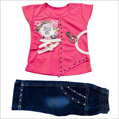 Girls Top And Denim Pant Set