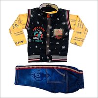 Kids Collar Neck Shirt And Pant Set