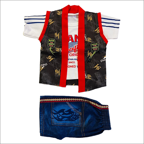 Kids Shirt And Denim Shorts Set