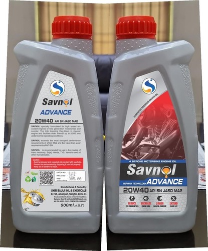 4 Stroke Engine Oil - Liquid Purity 100% Grade SAE 20W-40 900 ml Bottle | Super Protection for Motorcycle Engine Lubrication Red Color