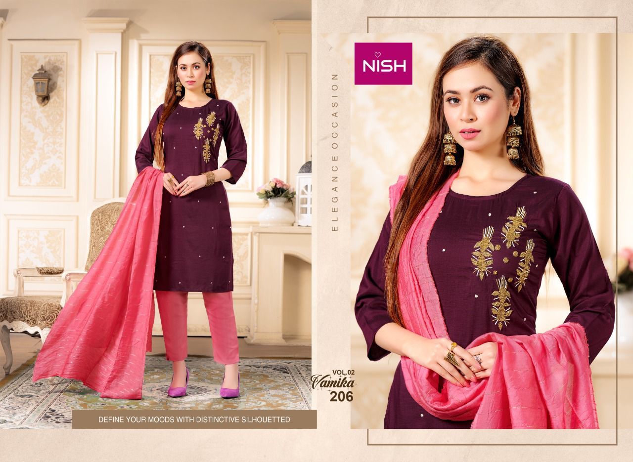 Vamika Vol 2 Heavy Chinon Kurti Catalogue Set